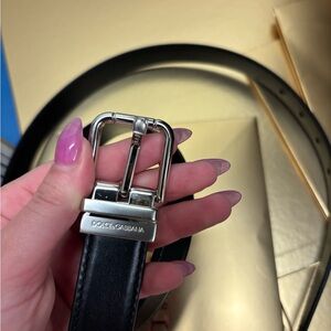 Dolce & Gabbana Black Belt with Silver Buckle